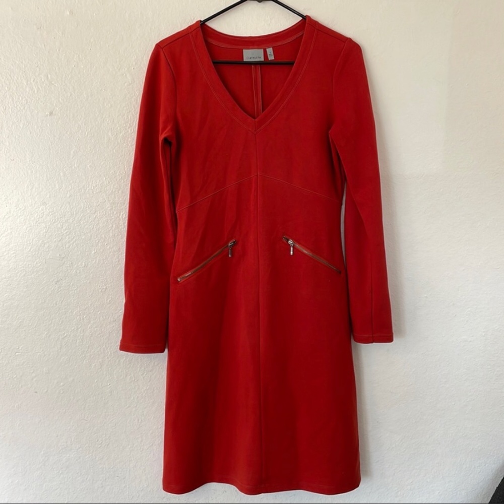 Athleta Dress with Zip Detail Back of Sleeve & Front Pockets Women’s Size Small